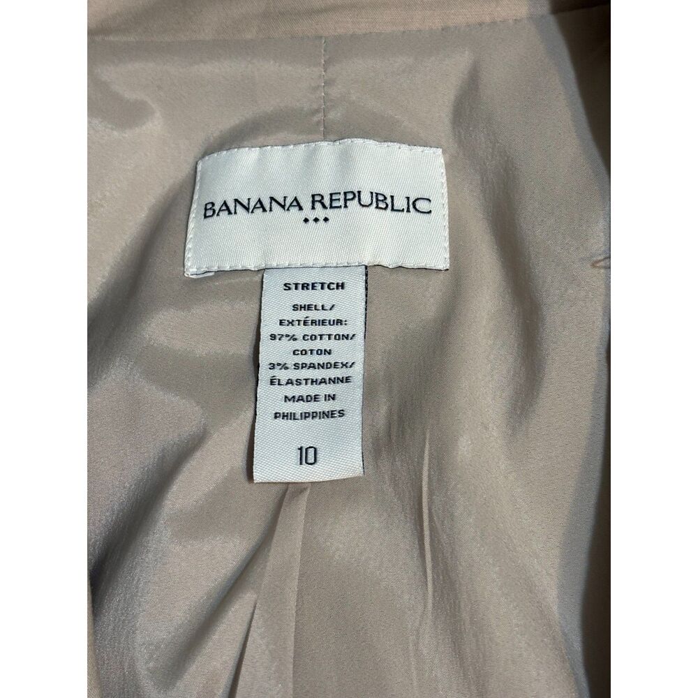 Banana Republic Career Suit Set Khaki Blazer Size 10 Skirt Size 8 - Picture 4 of 14
